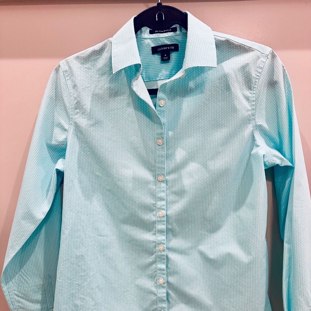 Lands End LIKE NEW Clean No-Iron Supima Cotton Sz 4 Weekender